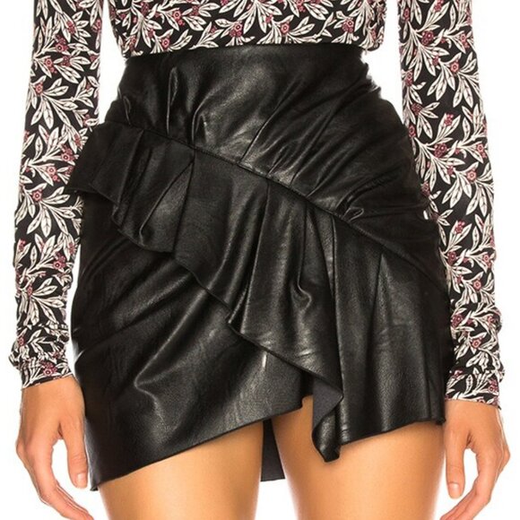Isabel Marant Etoile Zeist Faux Leather Mini Skirt ASO Isabelle Lightwood - Picture 3 of 14